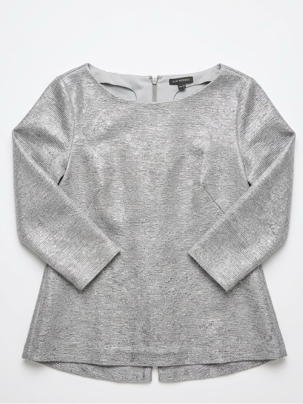 ✨ CLUB MONACO ✨ | Metallic Silver Peplum Top | Modern Luxe ✨ Size Small